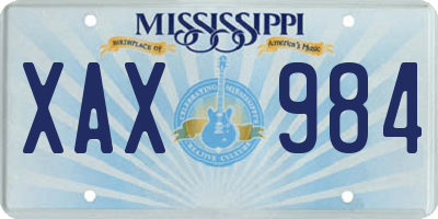 MS license plate XAX984