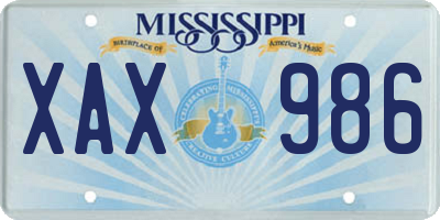 MS license plate XAX986