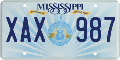 MS license plate XAX987
