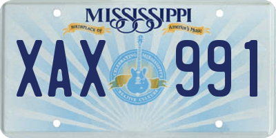 MS license plate XAX991