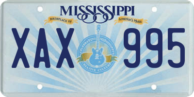 MS license plate XAX995