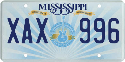 MS license plate XAX996