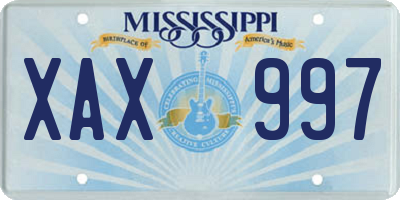 MS license plate XAX997