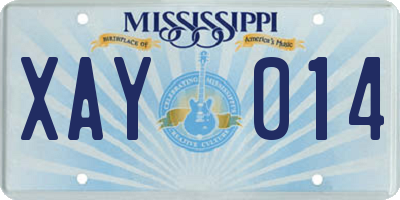 MS license plate XAY014