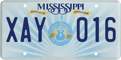 MS license plate XAY016