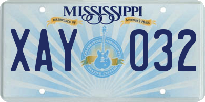 MS license plate XAY032