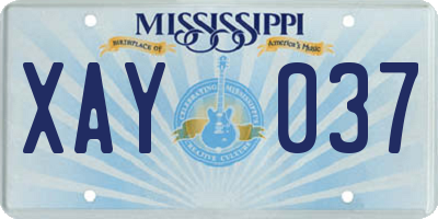 MS license plate XAY037