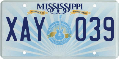 MS license plate XAY039