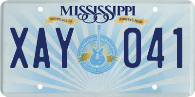 MS license plate XAY041