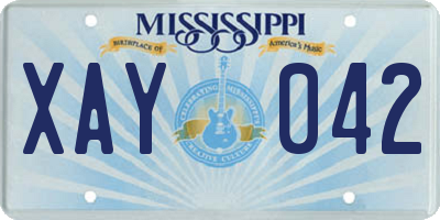 MS license plate XAY042