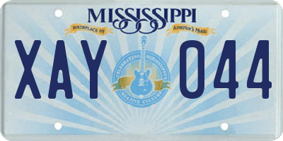 MS license plate XAY044