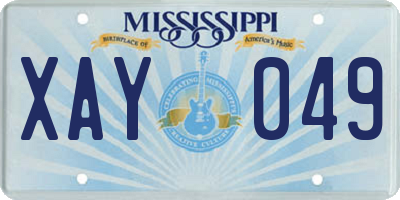 MS license plate XAY049