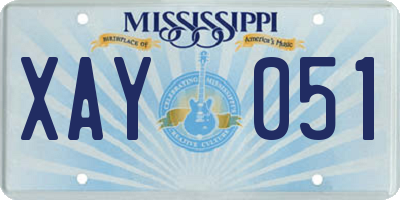 MS license plate XAY051