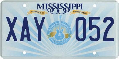 MS license plate XAY052