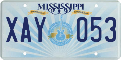 MS license plate XAY053