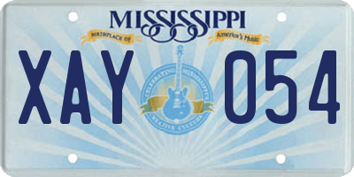 MS license plate XAY054