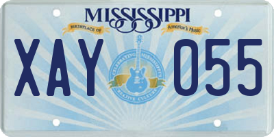 MS license plate XAY055