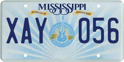 MS license plate XAY056