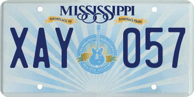 MS license plate XAY057