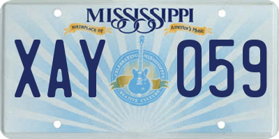 MS license plate XAY059