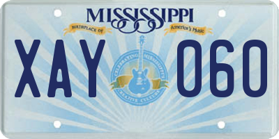 MS license plate XAY060