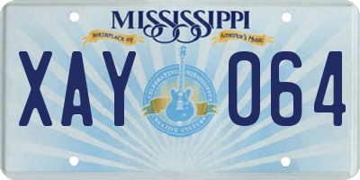 MS license plate XAY064