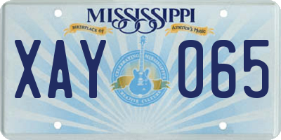 MS license plate XAY065