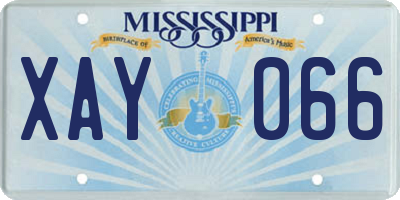 MS license plate XAY066