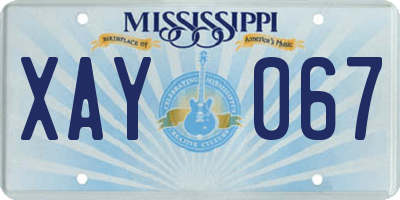 MS license plate XAY067