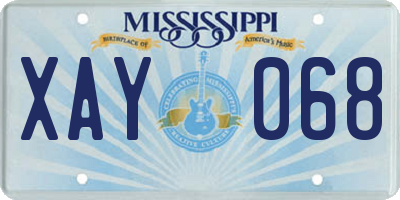 MS license plate XAY068