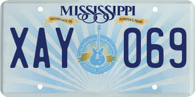 MS license plate XAY069