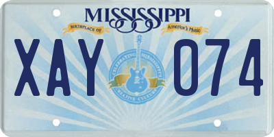 MS license plate XAY074