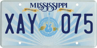 MS license plate XAY075