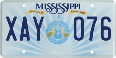 MS license plate XAY076