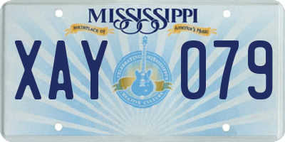 MS license plate XAY079