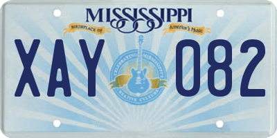 MS license plate XAY082