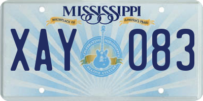 MS license plate XAY083