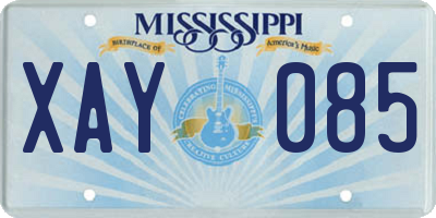 MS license plate XAY085