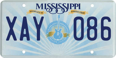 MS license plate XAY086