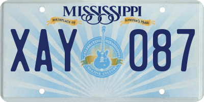 MS license plate XAY087