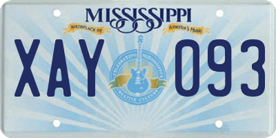 MS license plate XAY093