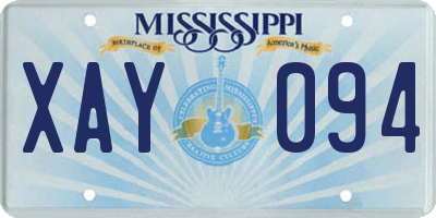 MS license plate XAY094
