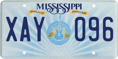 MS license plate XAY096