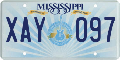 MS license plate XAY097