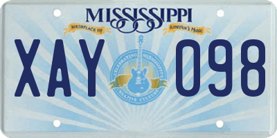 MS license plate XAY098