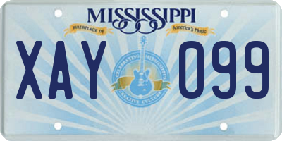 MS license plate XAY099