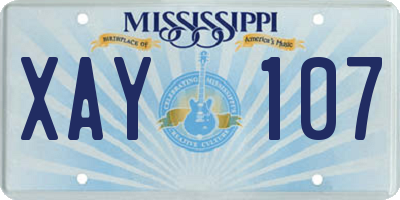 MS license plate XAY107