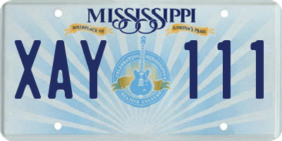 MS license plate XAY111