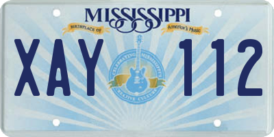 MS license plate XAY112