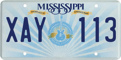 MS license plate XAY113